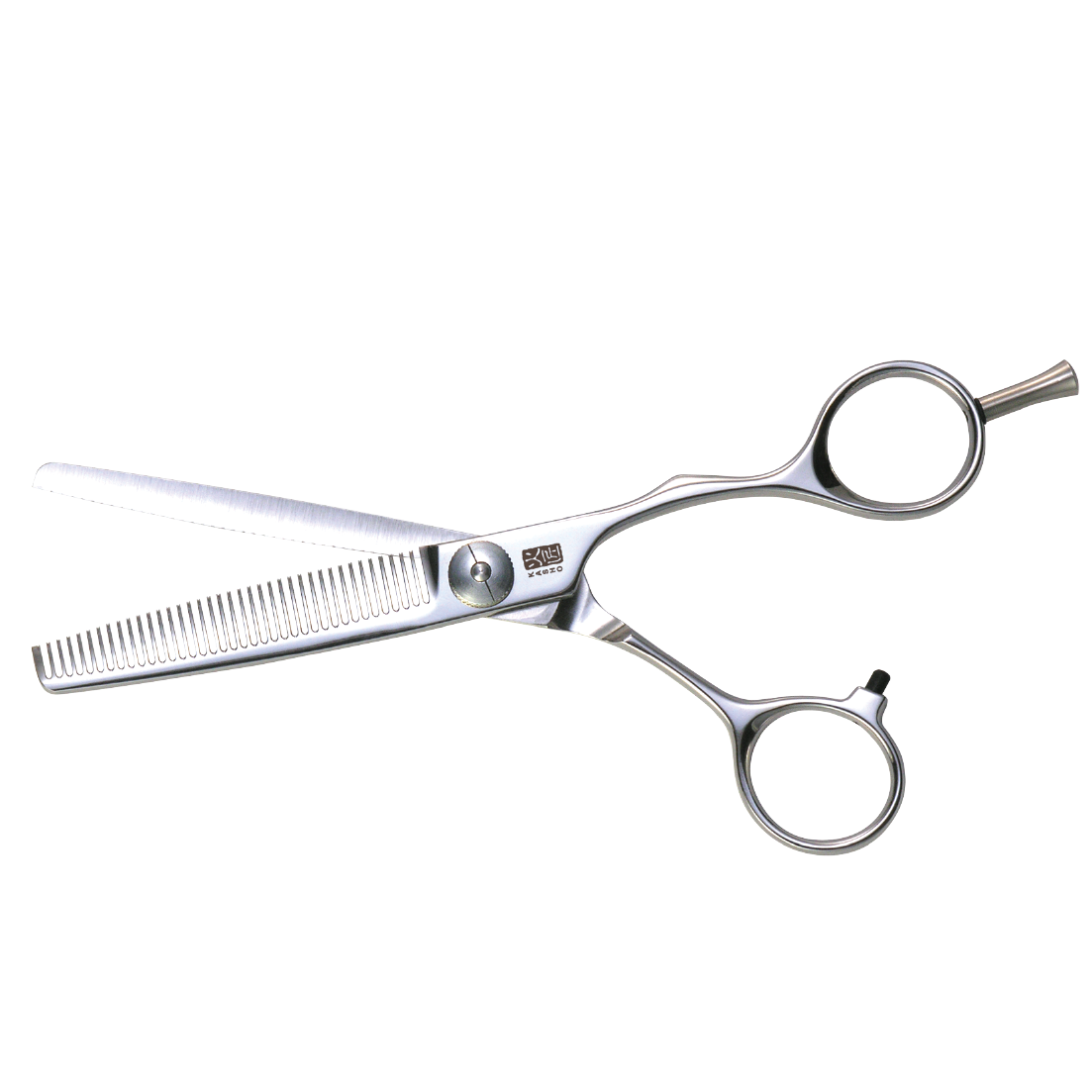 KASHO Design Master 6-inch 38-Tooth Offset Blender Shear – VG‑10 steel, ergonomic offset handle, mirror finish