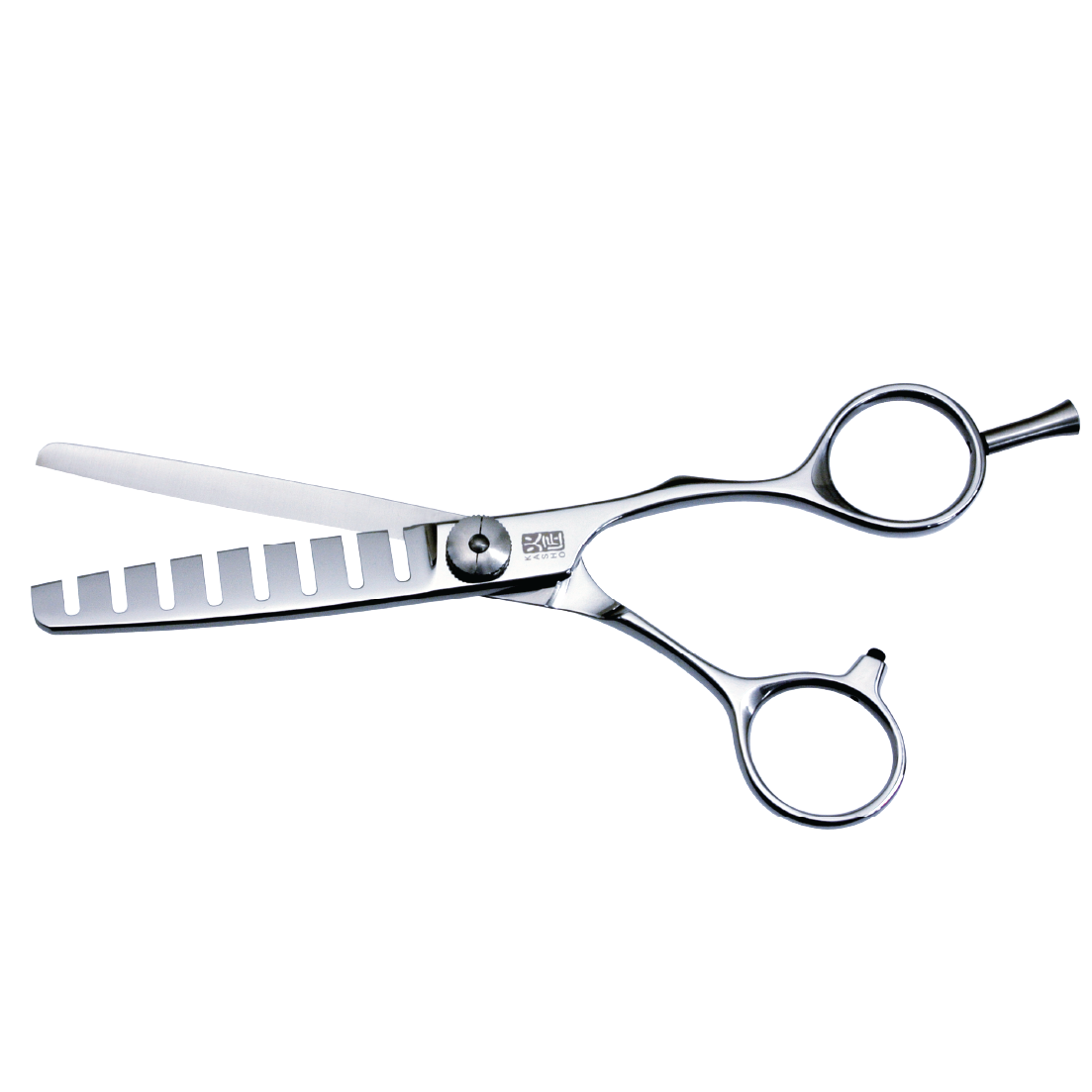 KASHO Design Master 8-Tooth Chunker KDM_8_T – Japanese steel texturizing shear with offset handle and hollow-ground teeth