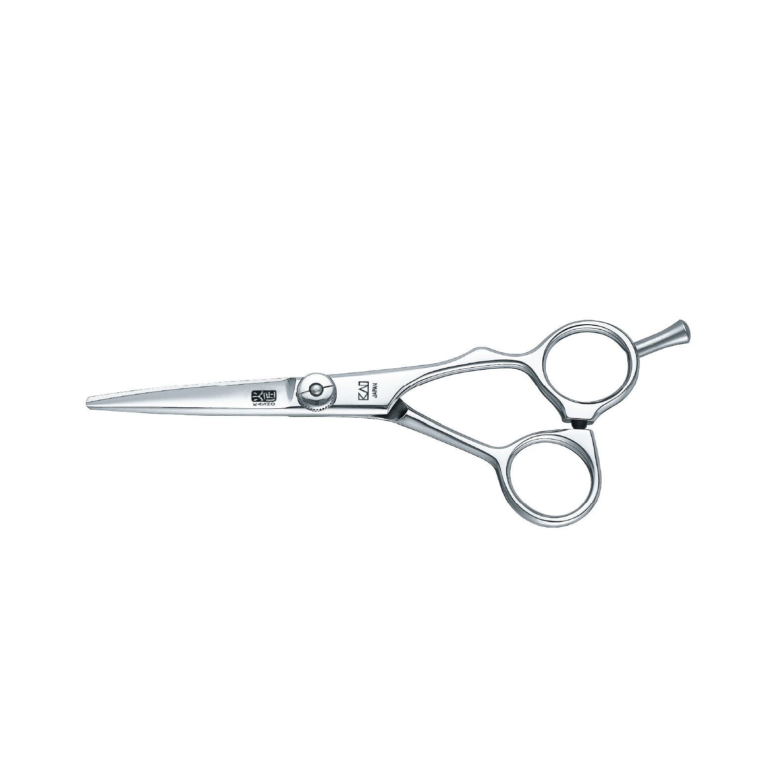 Kasho Green Series 5.5" Offset Hair Shears – KGR-55 OS with mirror-polished finish and ergonomic handle