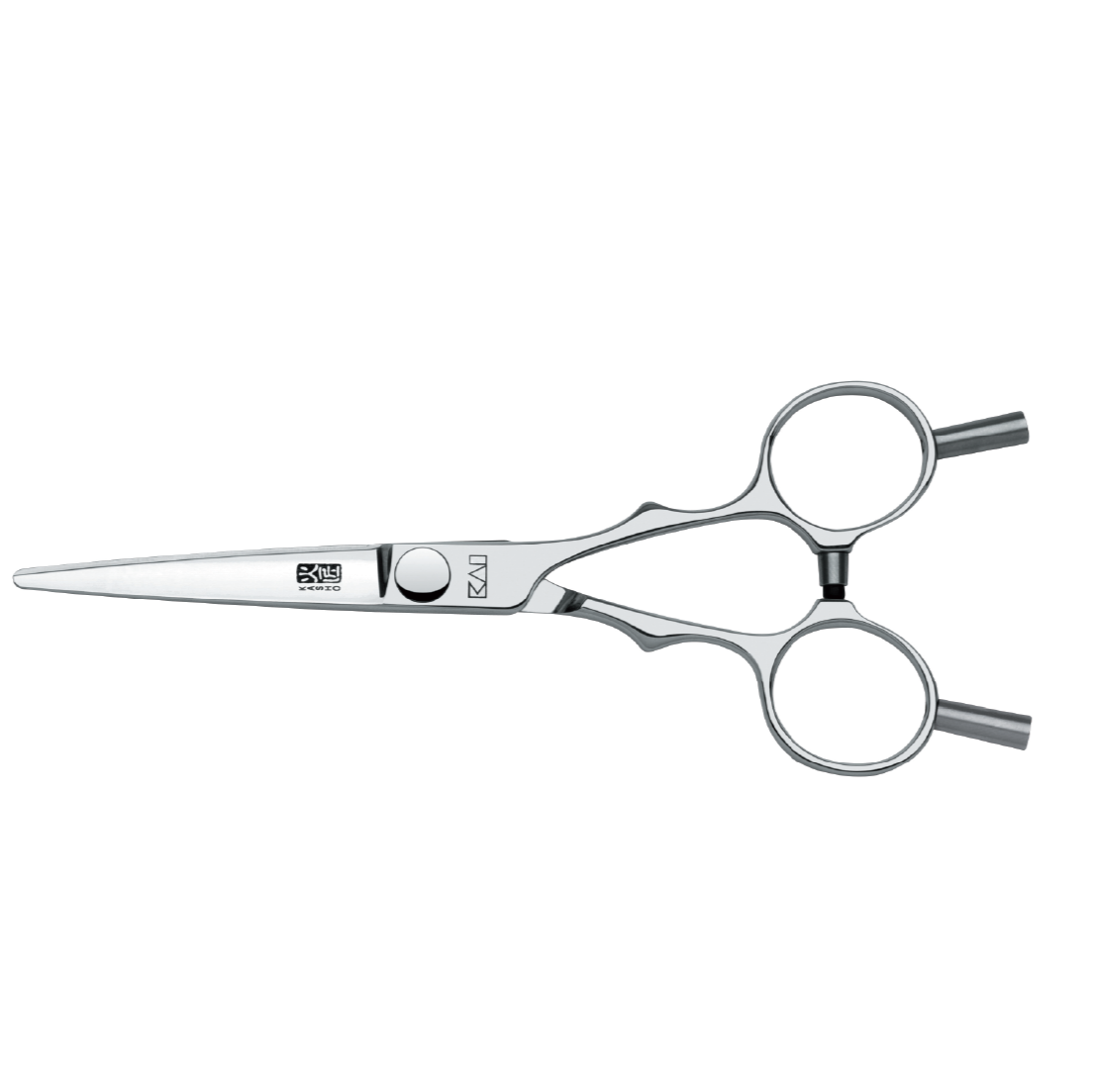 Kasho Silver Series 5.5‑inch straight hairdressing scissors with mirror-polished convex blades and traditional straight handle, right-handed.