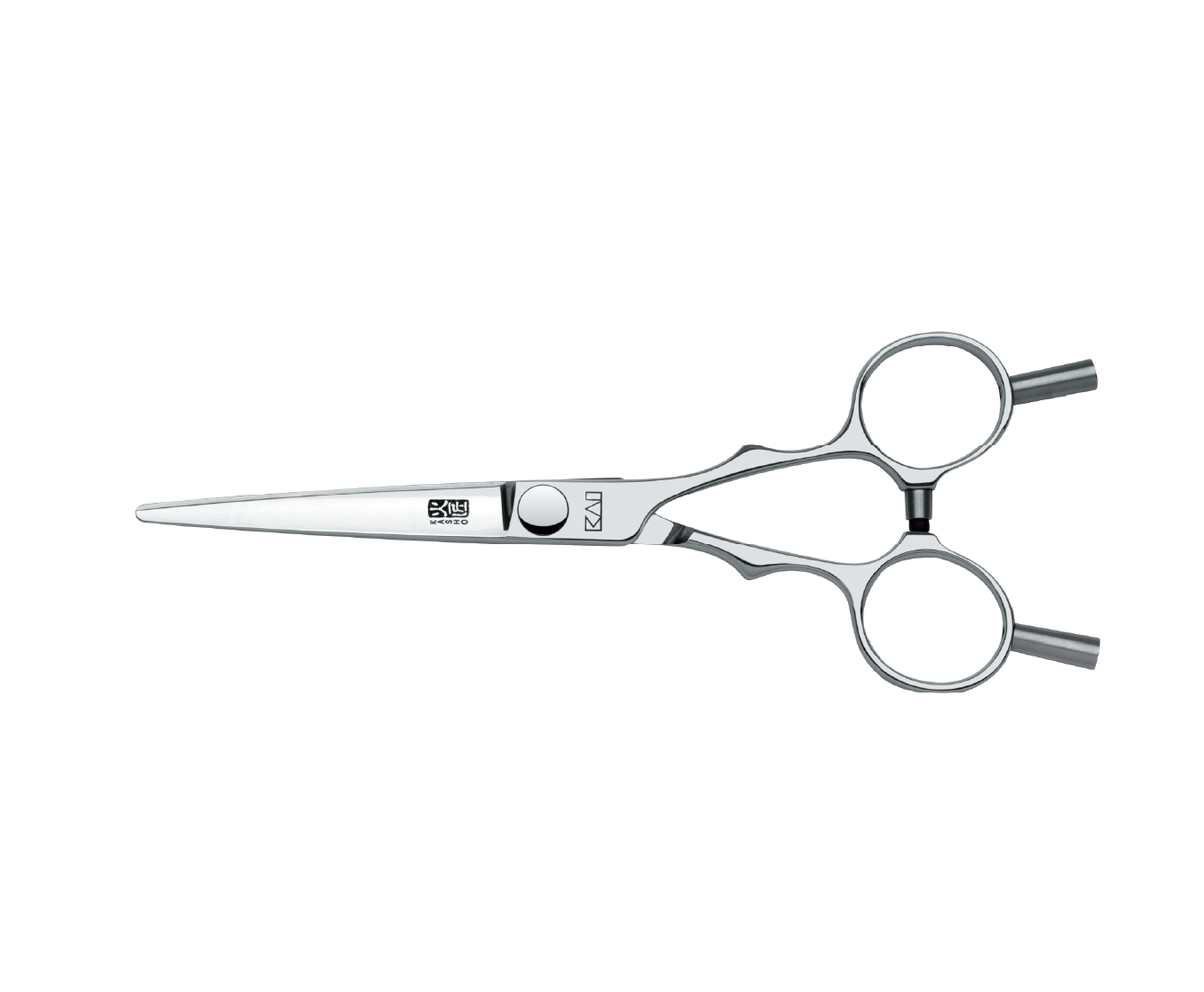 Kasho Silver Series 6.0-inch straight hair cutting scissors with mirror-polished convex blades and traditional straight handle design.