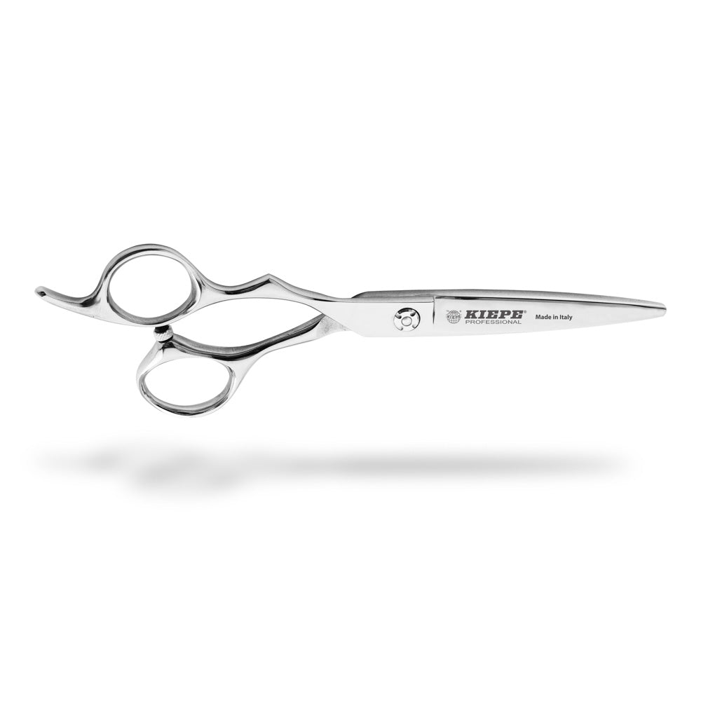 Left-handed Kiepe MONSTER CUT Hair Cutting Shears, ergonomic stainless steel scissors in 5.5", 6", and 6.5" sizes