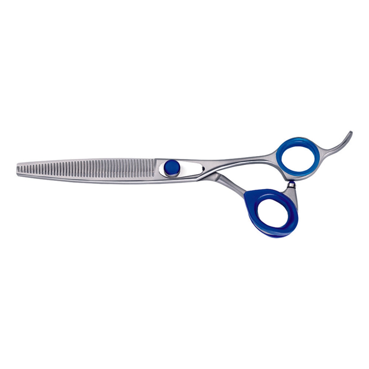 Kiepe Professional 6.5‑inch thinning scissors for pet grooming – offset ergonomic handles, one micro‑serrated blade, satin matte 440C stainless steel