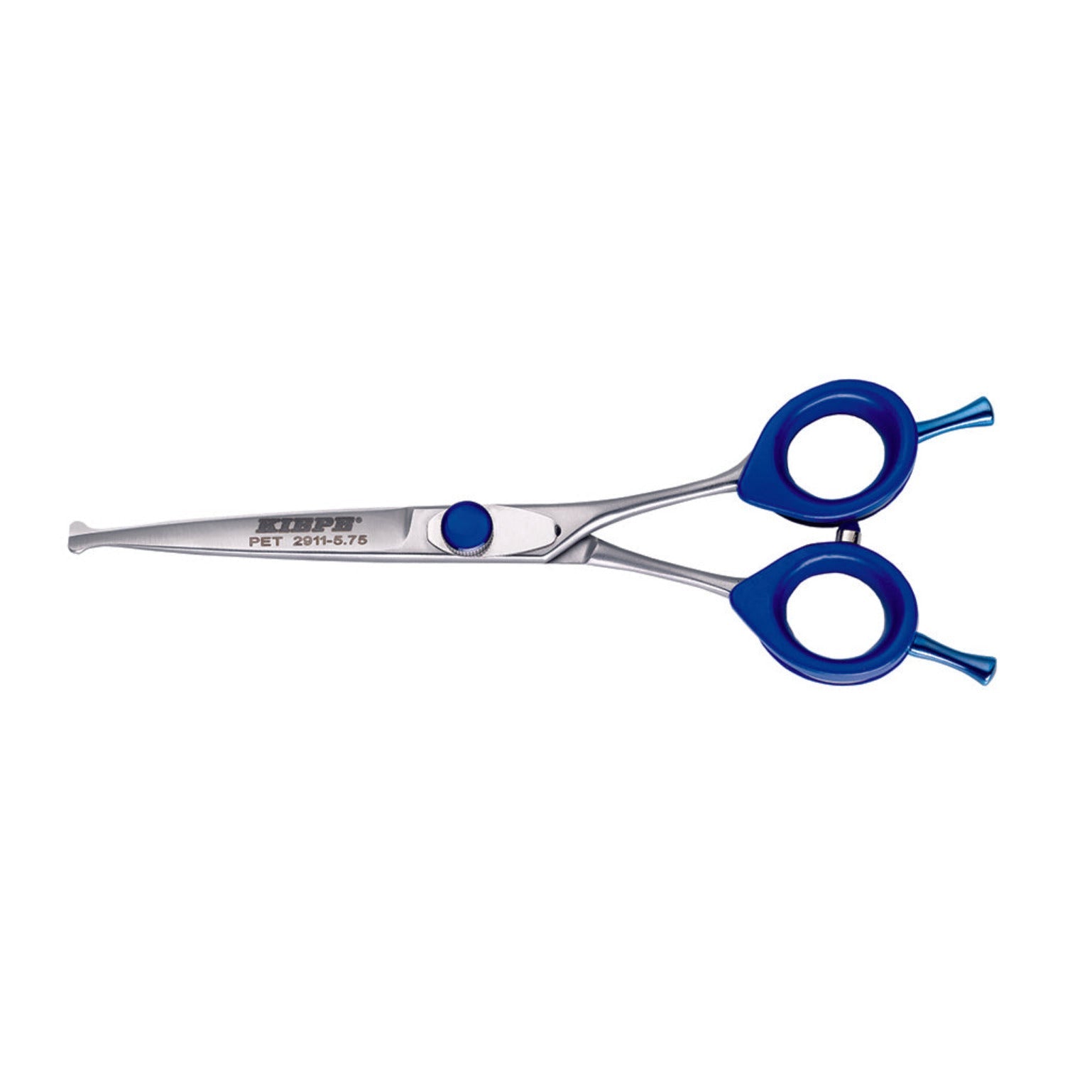 Kiepe Professional 2911 pet grooming scissors, 5.5-inch straight blade with rounded tip, satin-finished stainless steel, ergonomic handle.”