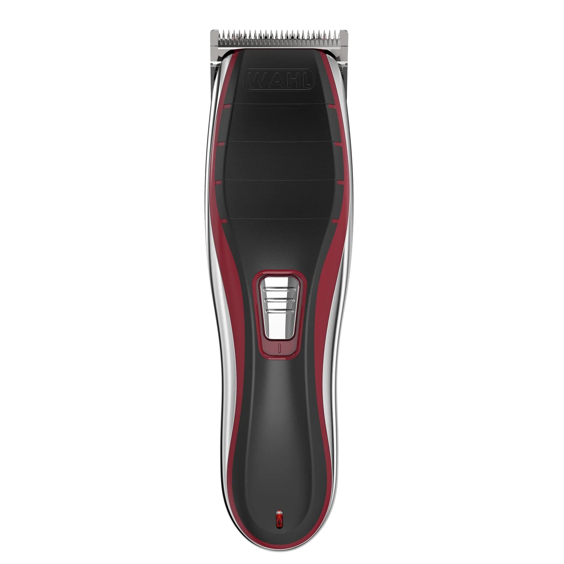 WAHL 3325 Lithium-Ion Cordless Pro Haircutting Kit including clipper with LED indicator, 12 guide combs, barber shears, brushes, blade oil, and soft travel case