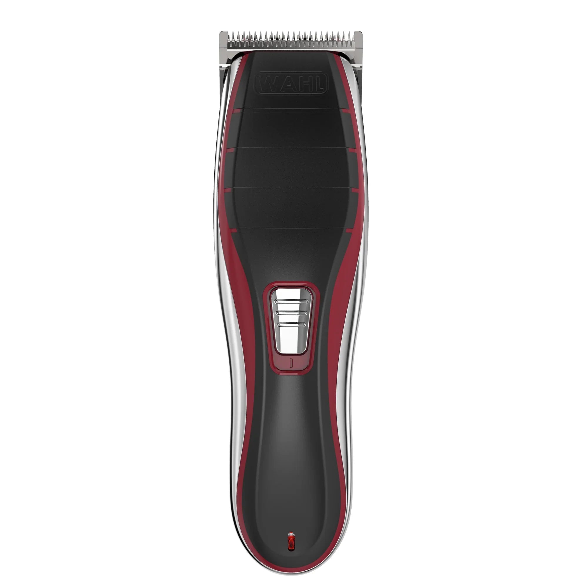WAHL 3325 Lithium-Ion Cordless Pro Haircutting Kit including clipper with LED indicator, 12 guide combs, barber shears, brushes, blade oil, and soft travel case