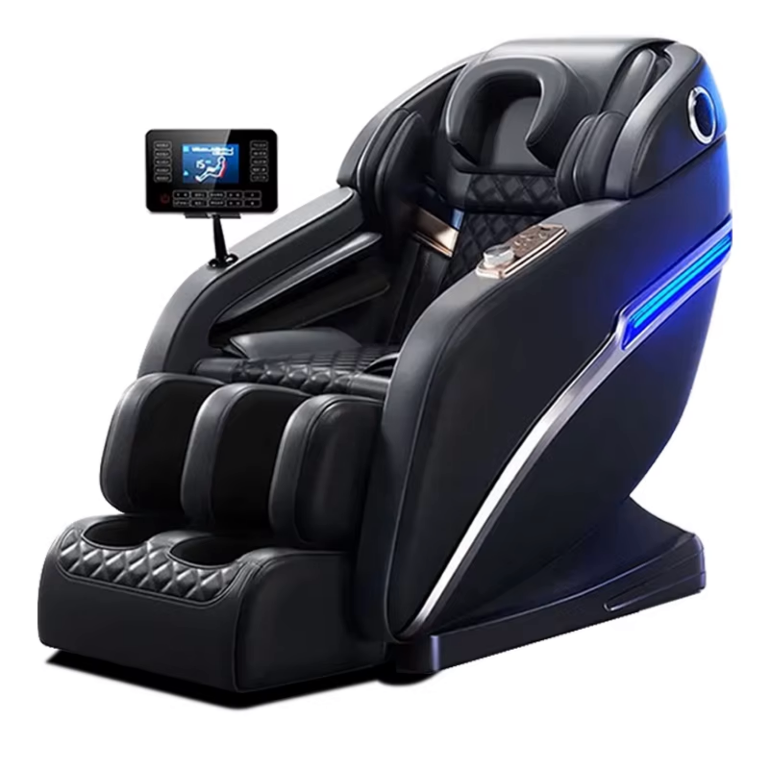 Luxury full body Shiatsu massage chair with zero gravity and heat therapy, designed for ultimate relaxation and comfort.