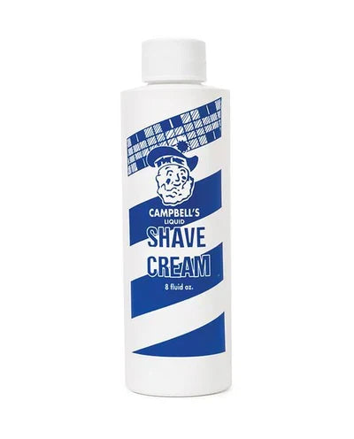 Campbell’s Liquid Lather Shave Cream 8 oz bottle for professional shaving use