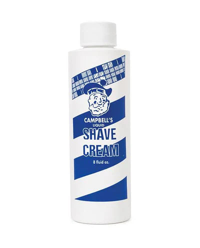 Campbell’s Liquid Lather Shave Cream 8 oz bottle for professional shaving use