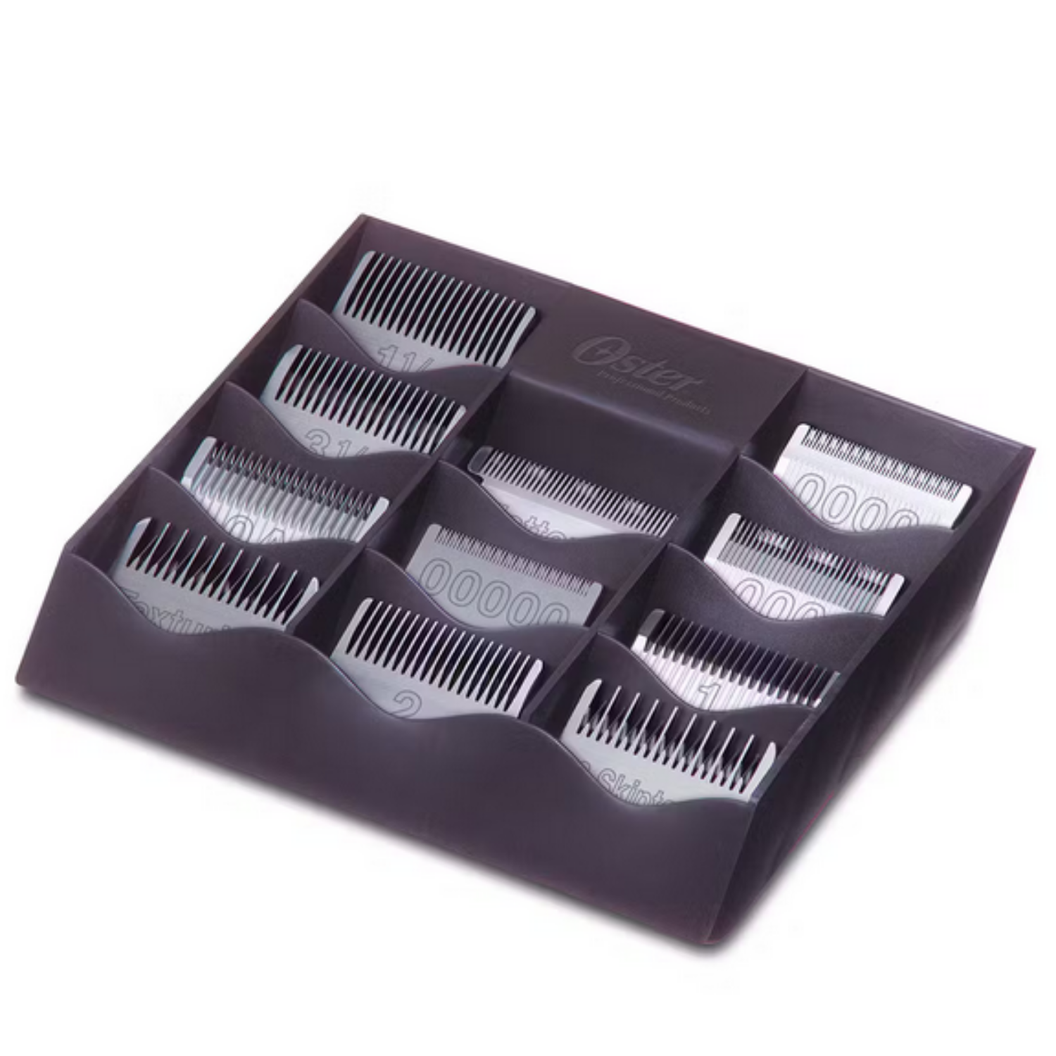  Oster Arctic Igloo detachable blade storage organizer with transparent lid, designed to hold 11 clipper blades securely