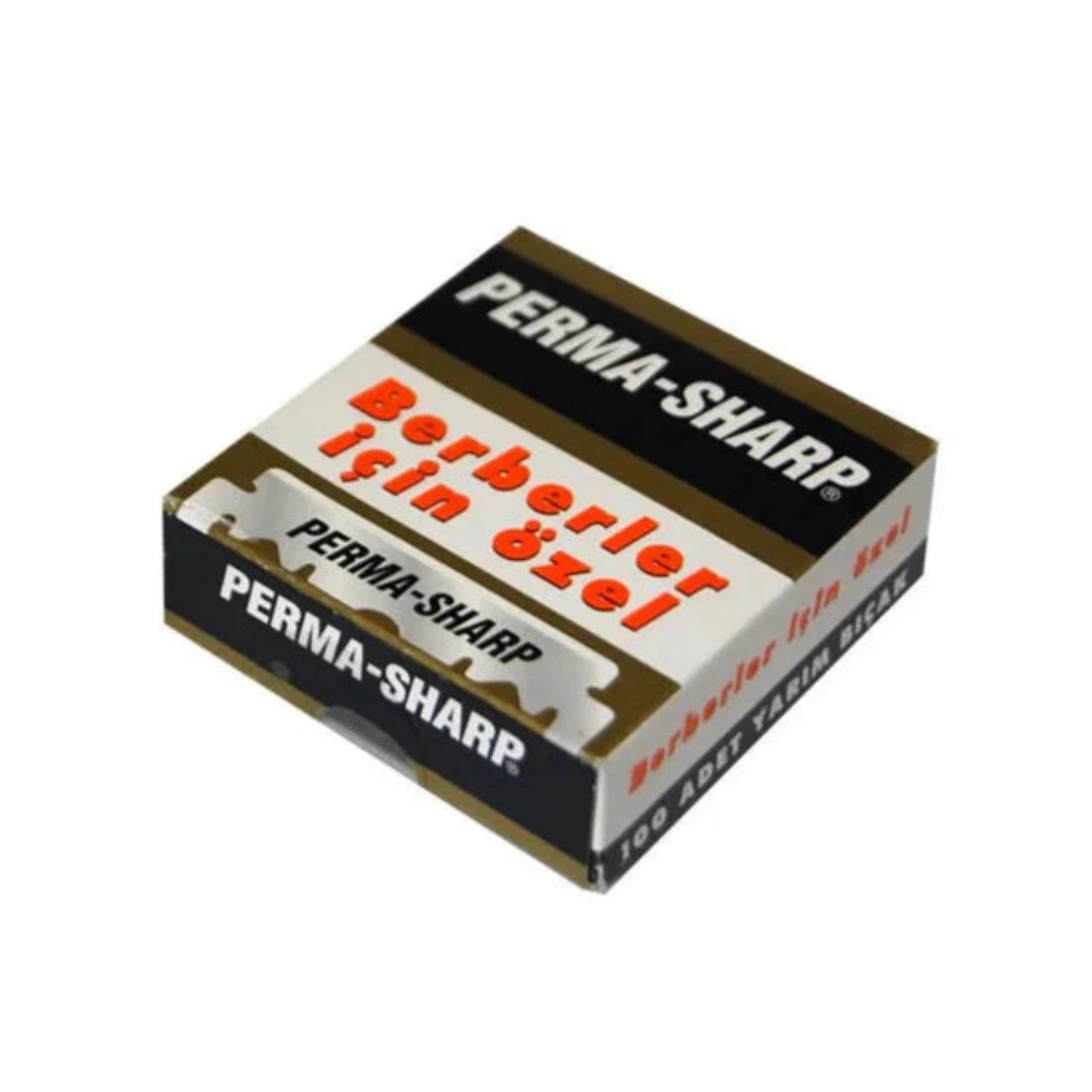 Perma-Sharp Single-Edge Razor Blades pack of 100 individually wrapped blades for professional shaving