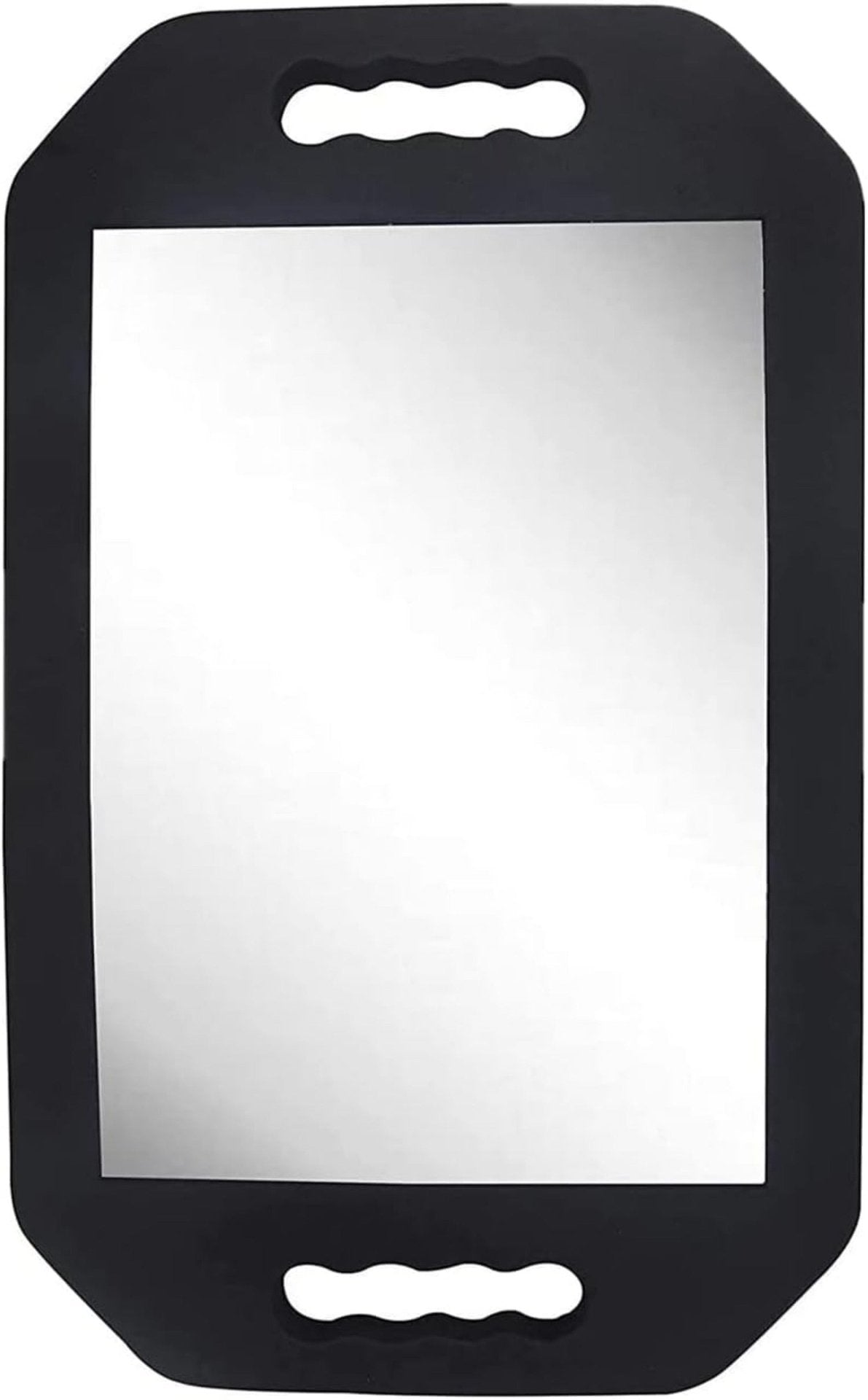 Professional Large Hand Mirror – Foam, Shatterproof, Dual Handle Grip