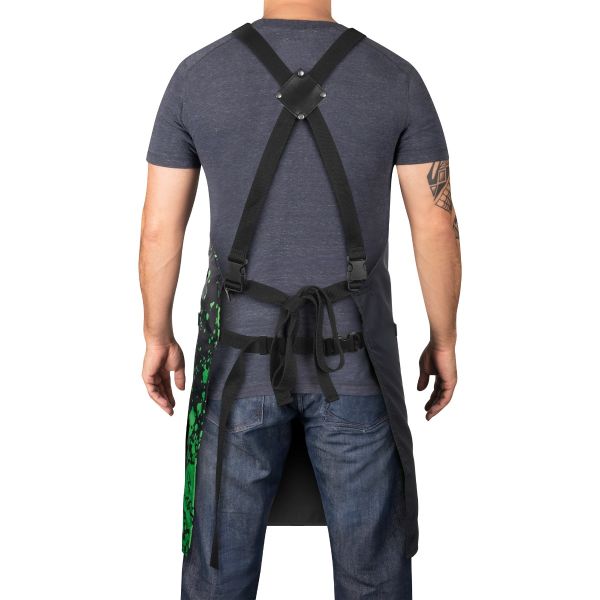 Style craft Water-Repellent Barber/Salon Apron with Adjustable Straps in Radioactive Black