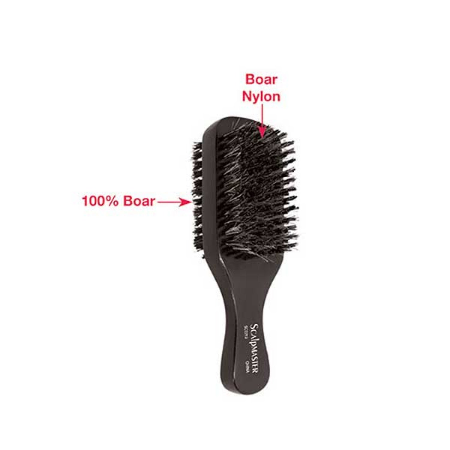 Scalpmaster Double Sided Club Brush showing firm and soft bristles with ergonomic handle for hair styling and scalp care