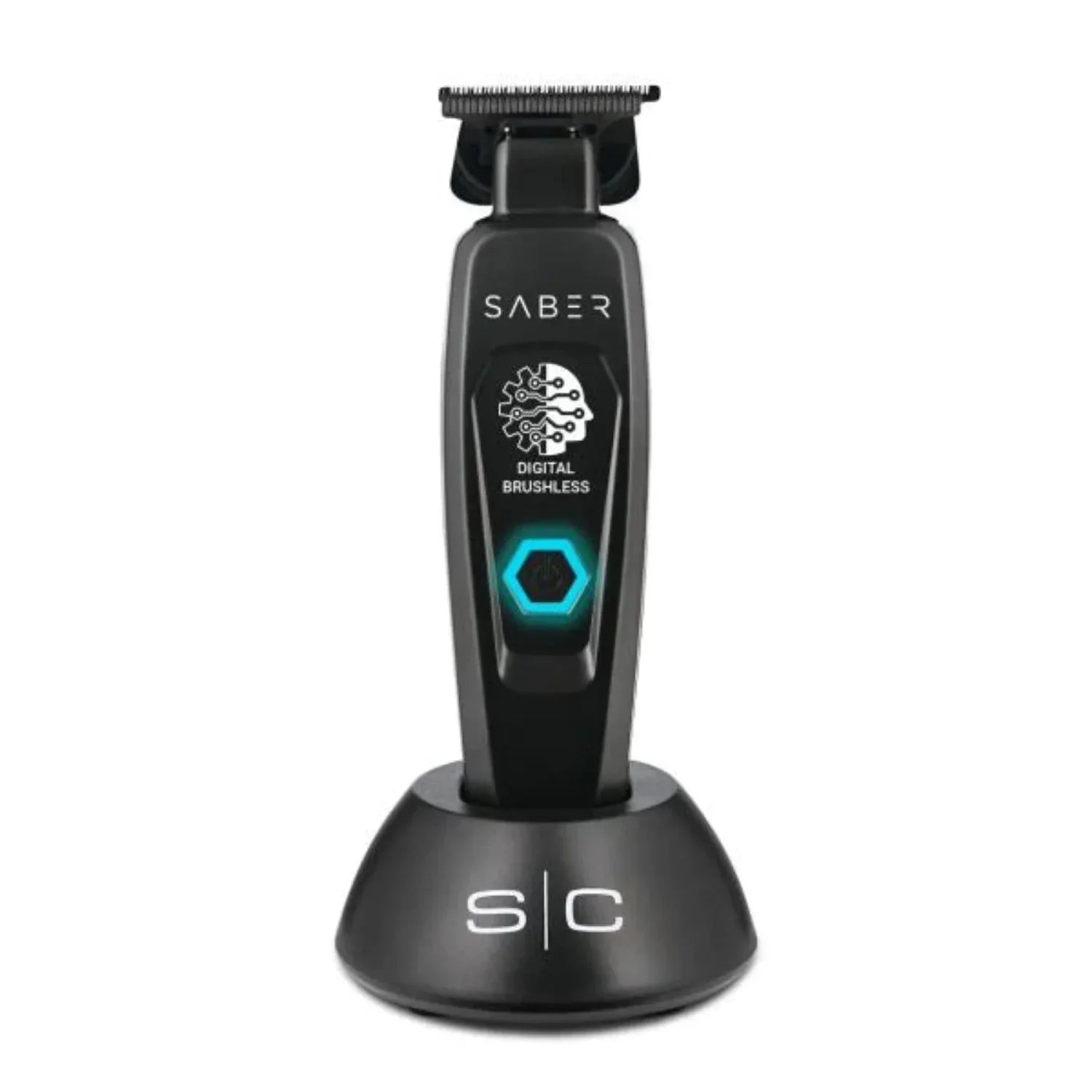  StyleCraft Black Saber Trimmer SC403B, professional cordless hair trimmer with precision ceramic blade and ergonomic design.