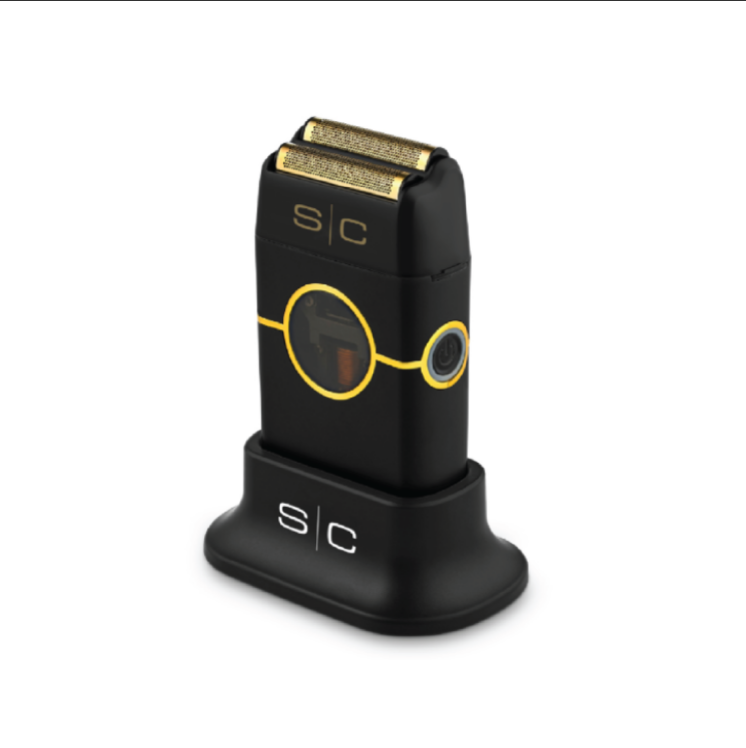  StyleCraft Instinct Metal Foil Shaver SC807B with gold titanium foils and all-metal housing.