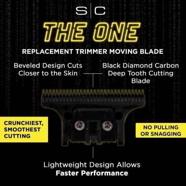 StyleCraft Replacement Gold Titanium Trimmer Blade with Black Diamond Carbon