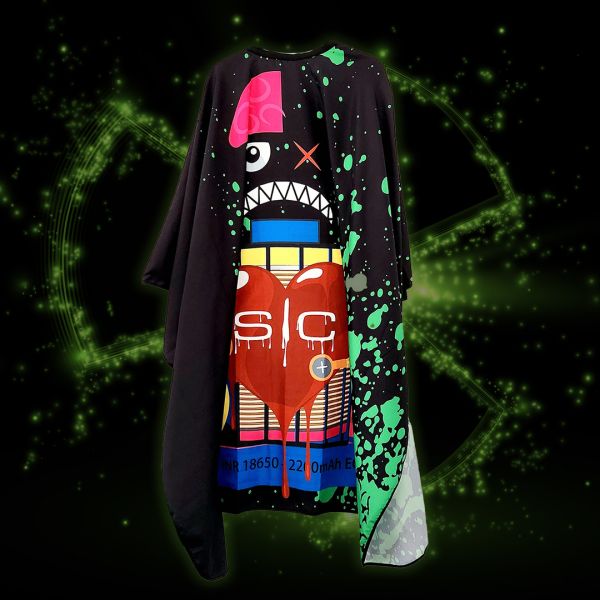 Style craft Stylist Cape with Adjustable Closure in Radioactive Black Design