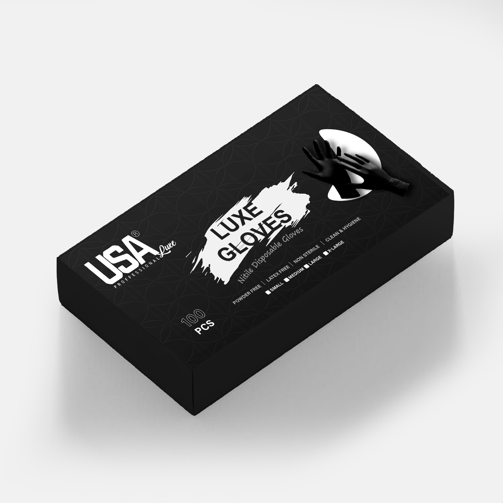 Box of Luxe™ Powder-Free Nitrile Gloves, latex-free, blue, disposabl