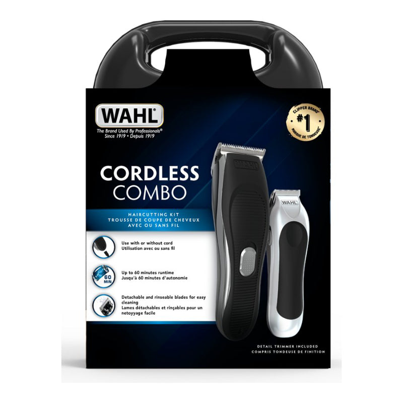 Wahl Combo Cordless Clipper Kit 03318 – cordless clipper & trimmer with self-sharpening blades and full grooming set
