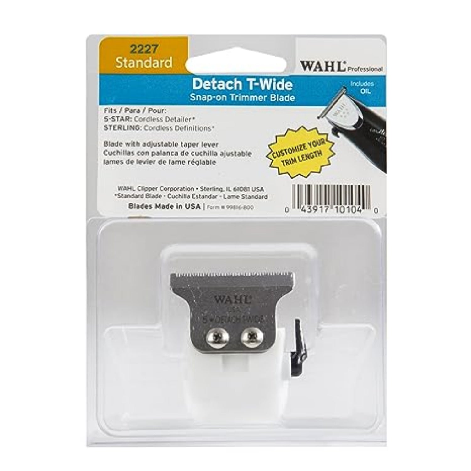 Wahl 5 Star Cordless Detailer Replacement T-Wide Blade – Precision stainless steel blade for close trimming