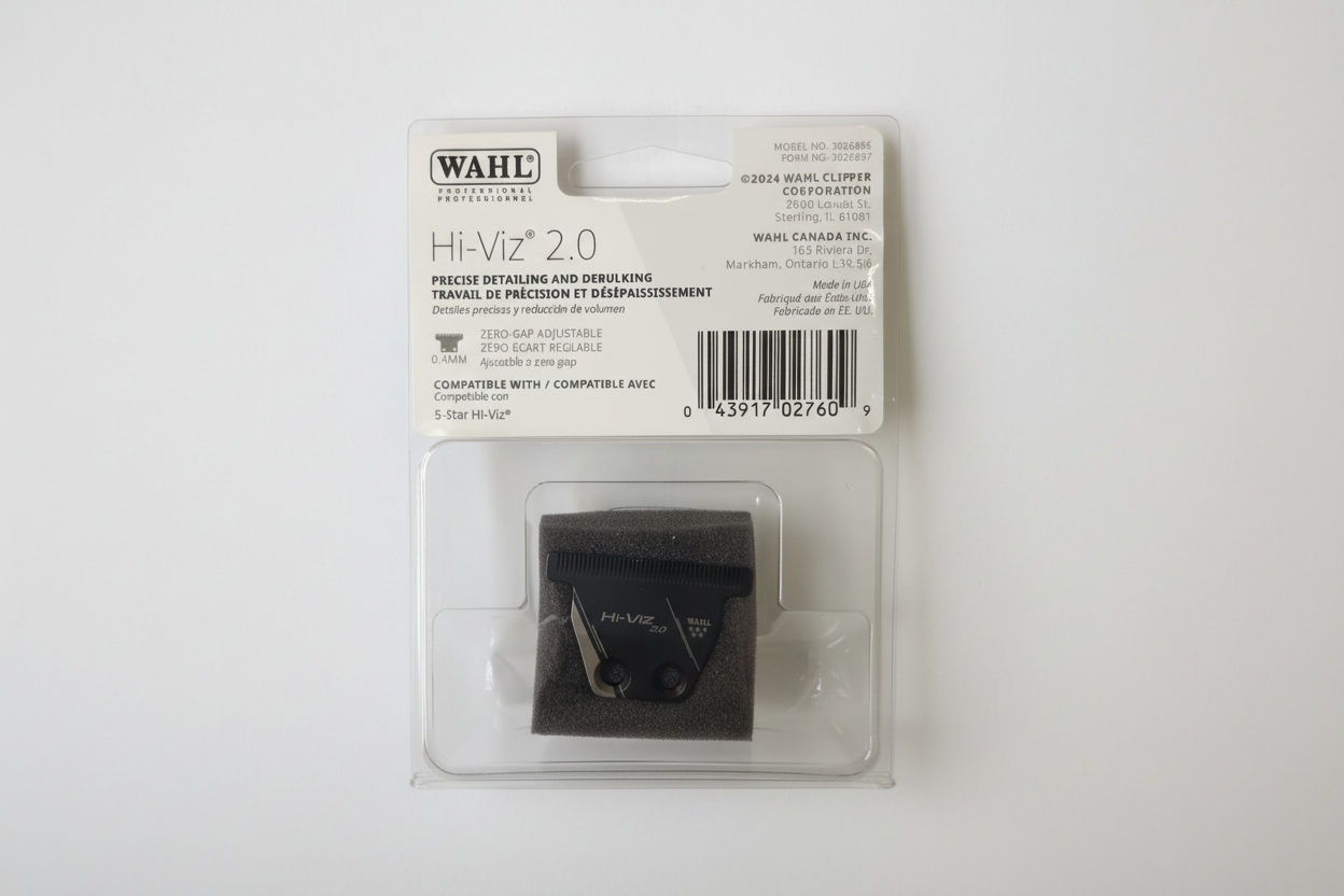 Wahl Hi-Viz 2.0 clipper blade packaging with brand label and product details.