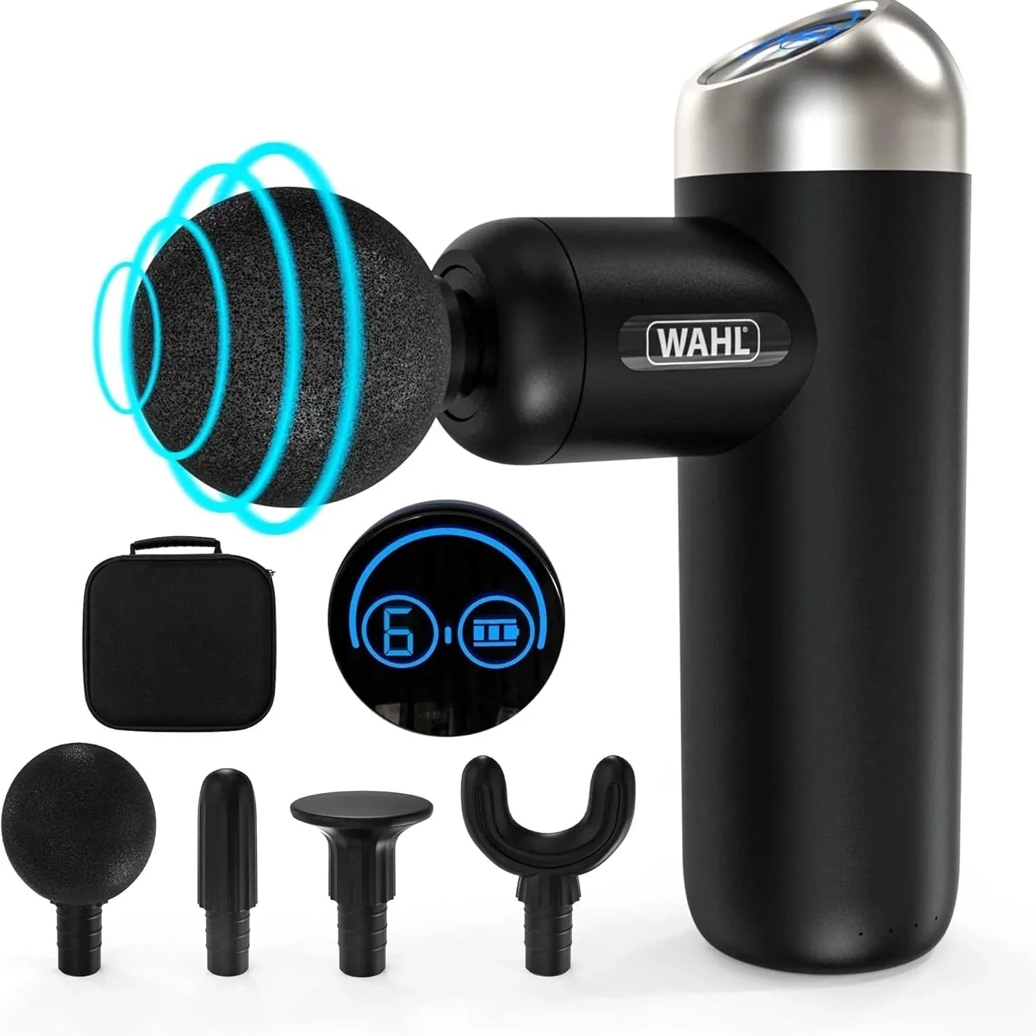 Wahl Lithium Ion Mini Massage Gun 4191 – compact cordless massager with deep tissue relief and long-lasting battery.