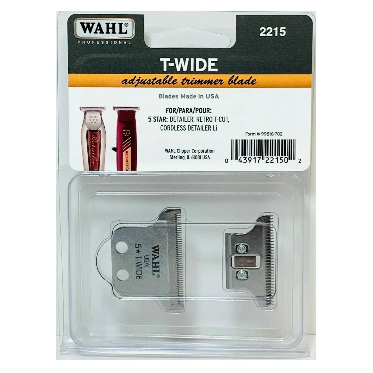 Wahl T-Wide Adjustable Trimmer Blade Fits 5 Star Detailer