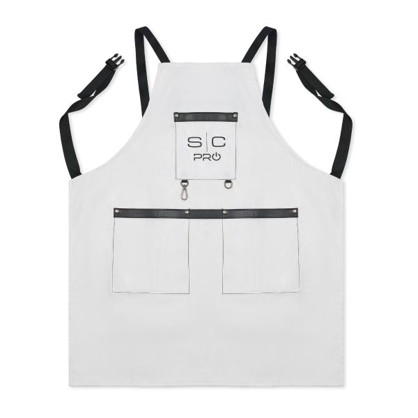 Style craft Water-Repellent Barber/Salon Apron with Adjustable Straps in White