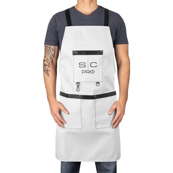Style craft Water-Repellent Barber/Salon Apron with Adjustable Straps in White
