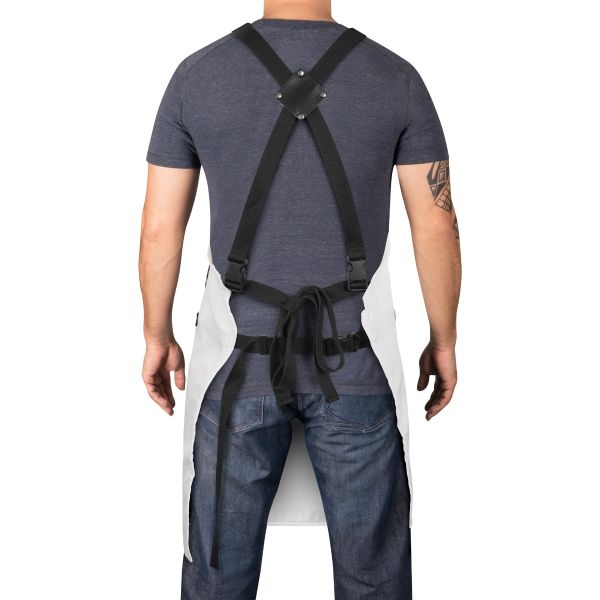 Style craft Water-Repellent Barber/Salon Apron with Adjustable Straps in White