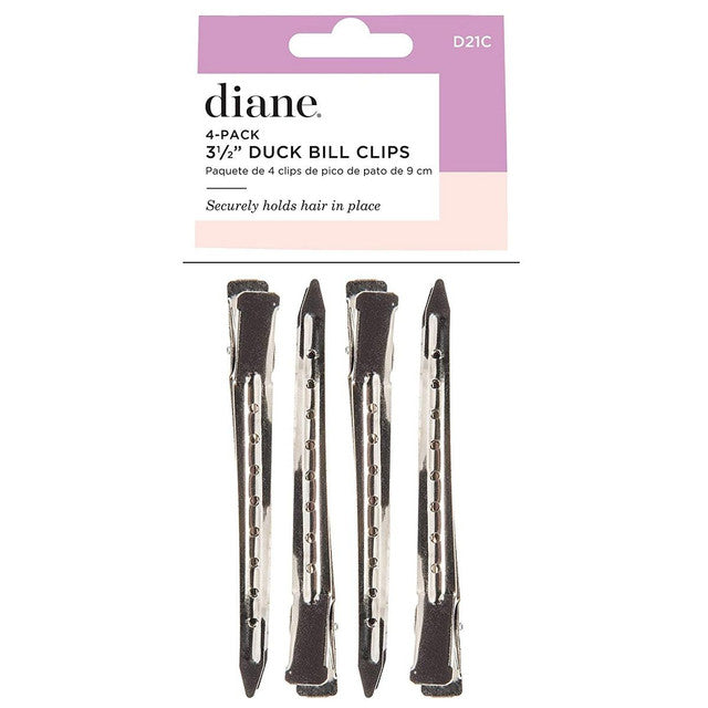 Diane Duck Bill Clips 3 1/2" Silver 4pk