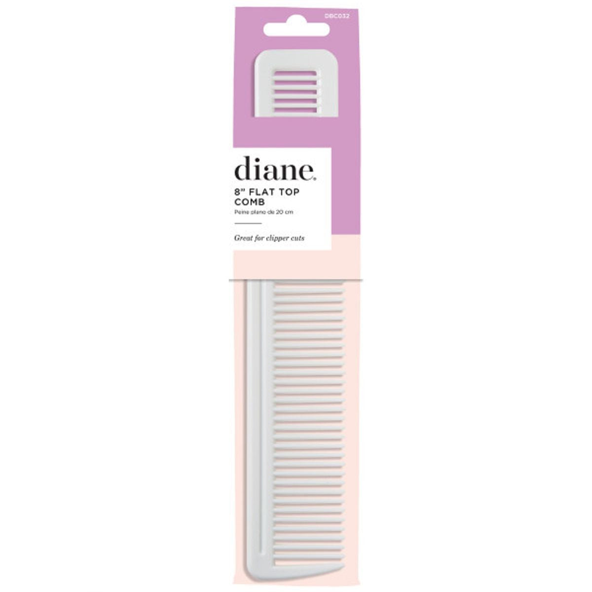 Diane 8” Flat Top Comb White