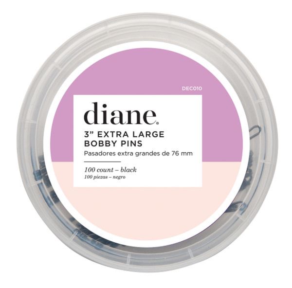 Diane Extra Large Bobby Pins 3" Black - 100 Count Jar #DEC010