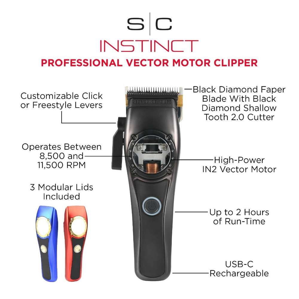 StyleCraft Instinct Professional Hair Clipper – IN2 Vector Motor (SC607M)