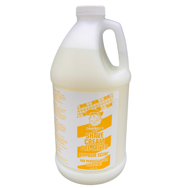 Campbells Pre-Mixed Shave Cream Solution (Bay Rum Scent) – 1/2 Gallon