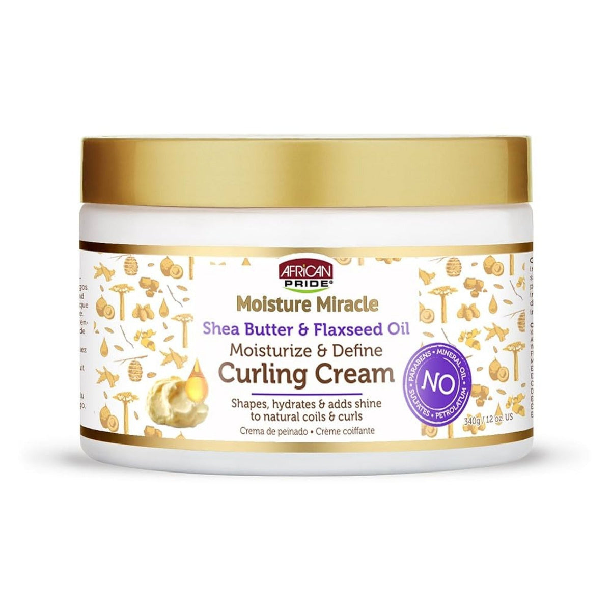 African Pride Moisture Miracle Shea Butter & Flaxseed Oil Curling Cream – 350ml