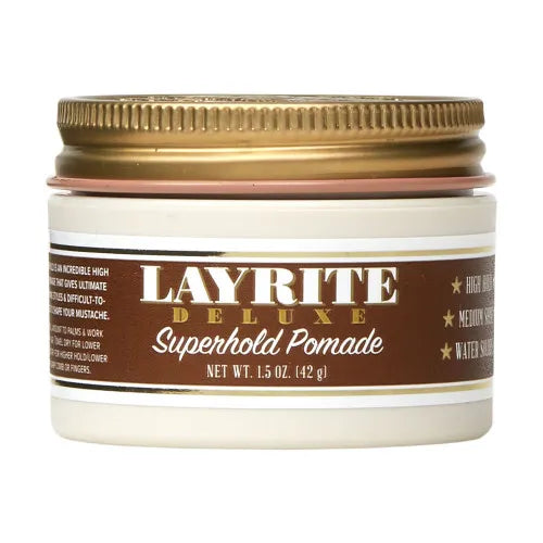 Layrite Deluxe Superhold Pomade – High Hold Water-Based Hair Pomade (1.5 oz)