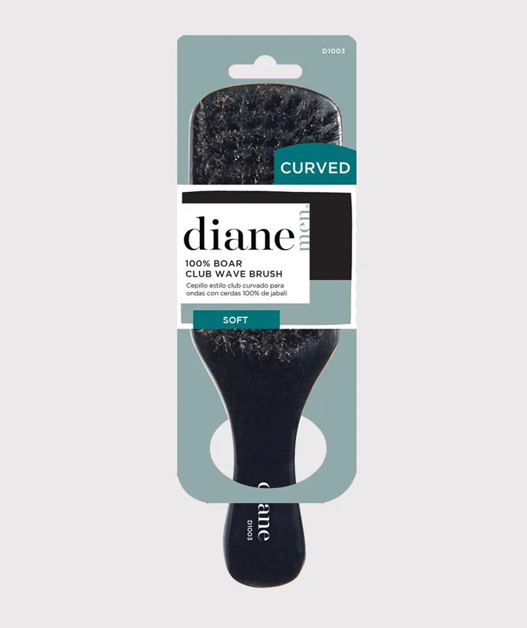 Diane 100% Soft Boar Curved Club Wave Brush