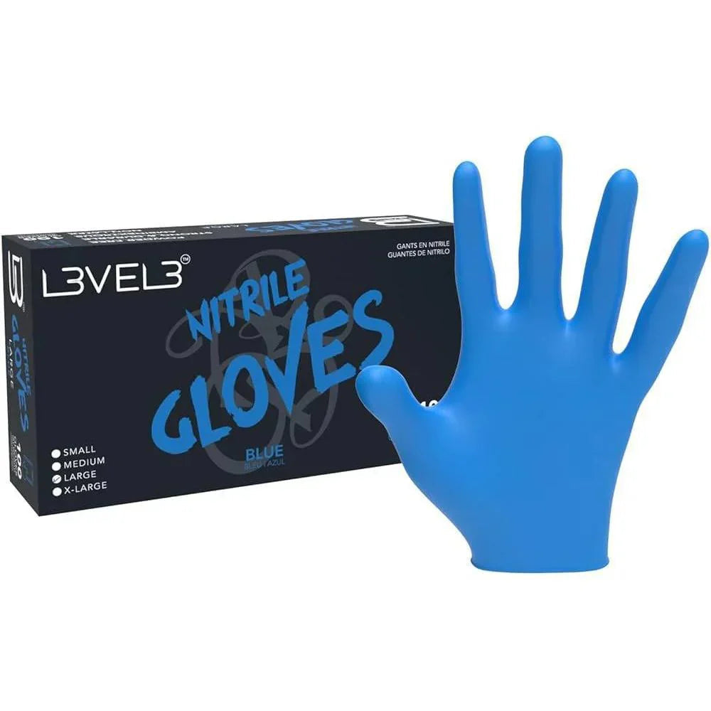 L3VEL3 Professional Nitrile Gloves Gloves Blue - 100 Gloves