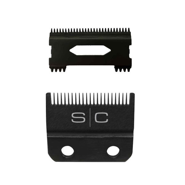 StyleCraft Replacement Double Black Diamond Carbon DLC Fixed Fade Blade with Shallow Tooth Cutter 2.0 Clipper Blade Set