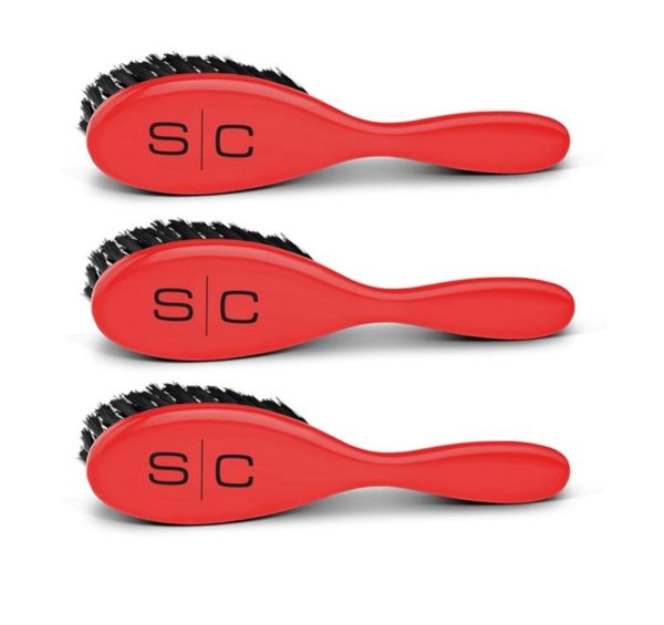 StyleCraft The Fresh Cut Barber Brush Red - 3 Pack