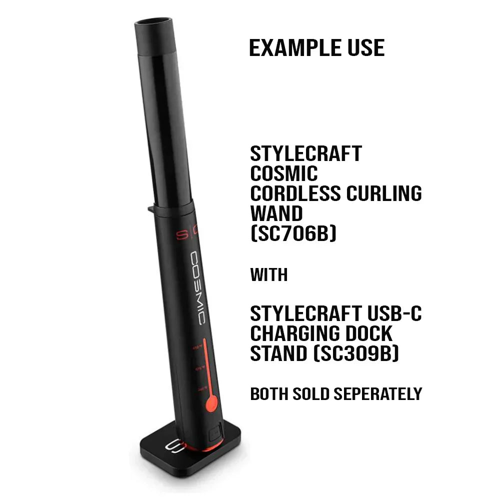 StyleCraftUSB-C Portable  Charging Dock Stand for Hair Clippers, Trimmers, Shavers, and Type-C Phone Ports