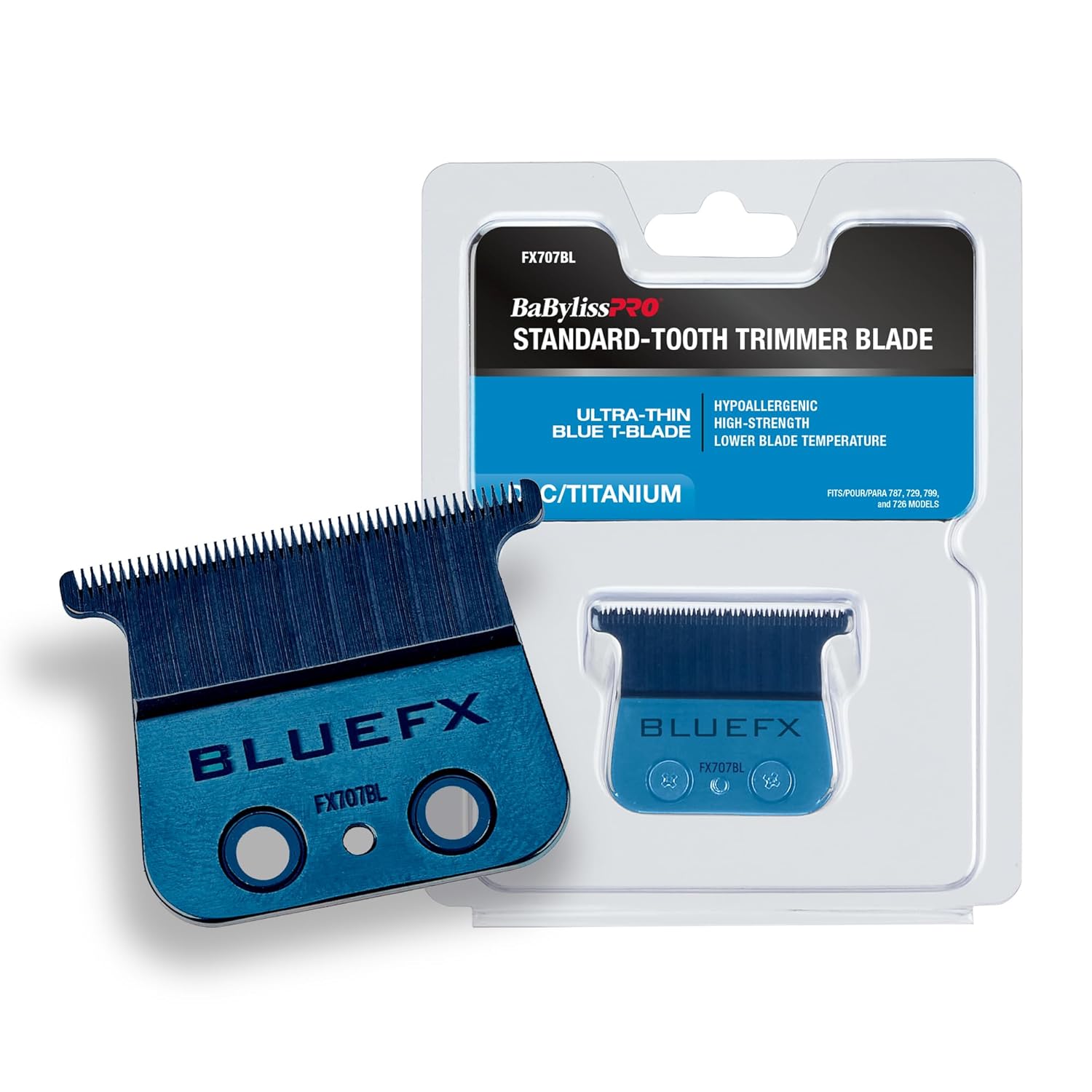 BaBylissPRO Blue DLC/Titanium Standard Tooth T-Blade – FX707BL