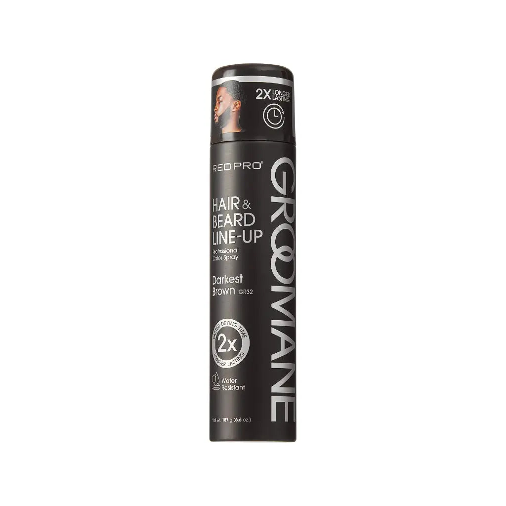 Groomane Hair & Beard Line-Up Spray Darkest Brown (GR32) – 6.6 oz