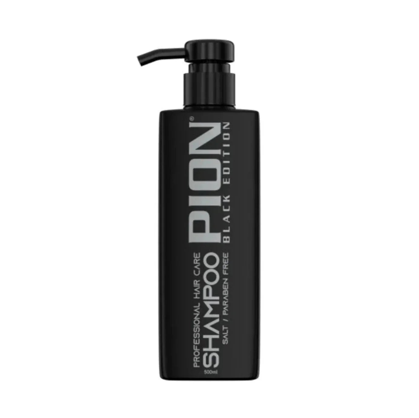  Pion Professional Hair Care Shampoo – Salt & Paraben Free, Keratin Complex, with sleek bottle design on a white background.
