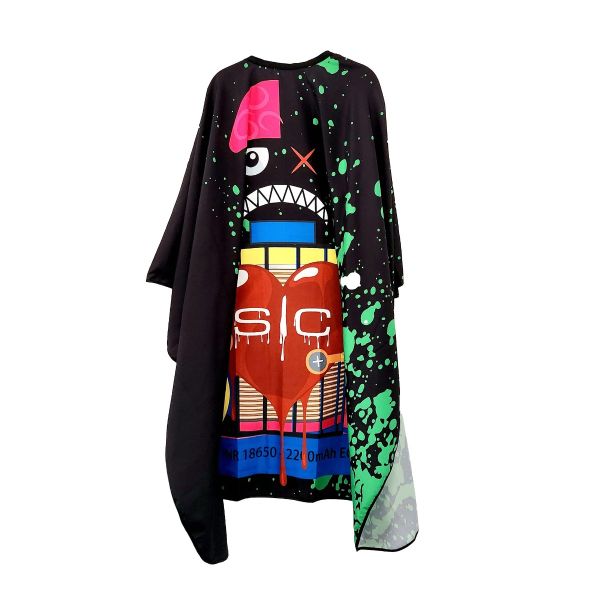 Style craft Stylist Cape with Adjustable Closure in Radioactive Black Design
