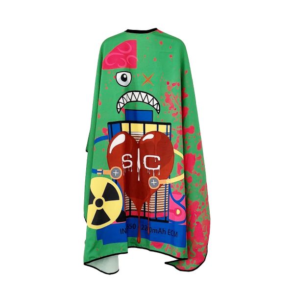 Style craft Stylist Cape with Adjustable Closure in Radioactive Green Design