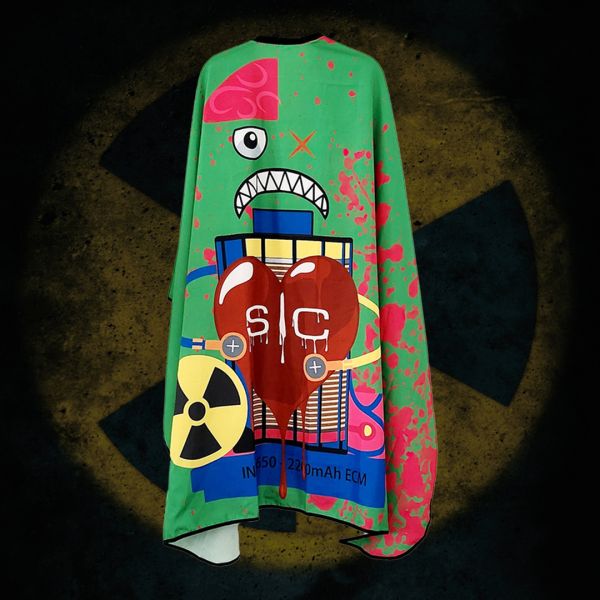 Style craft Stylist Cape with Adjustable Closure in Radioactive Green Design