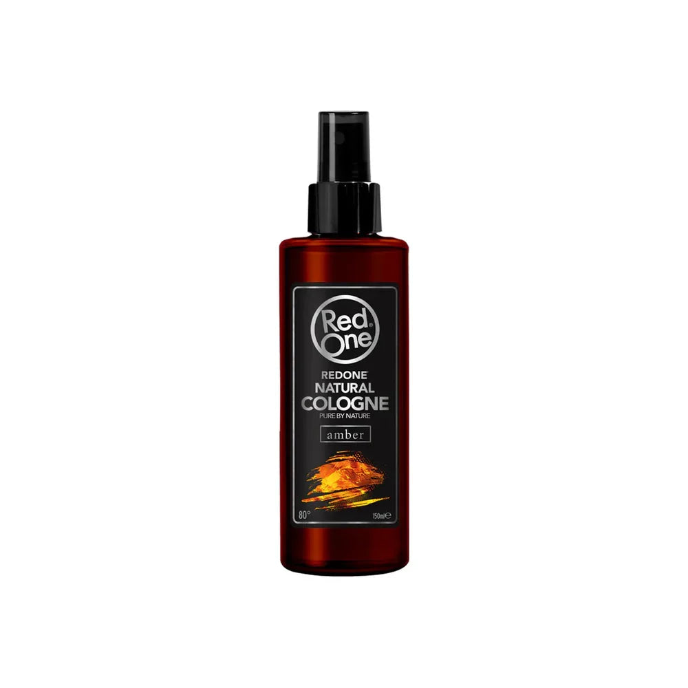 RedOne amber cologne spray bottle on a white background